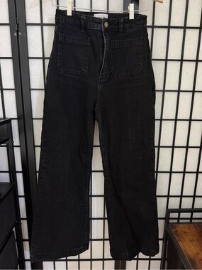 ROLLA'S Black High-Rise Wide Leg Jeans